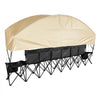 VEVOR Portable Folding Bench, 6 Seat Soccer Bench with Storage Pockets Cup Holders & Carrying Bag, Lightweight Sideline Seating with Sunshade for Football, Baseball, Camping, Outdoor Events, Black