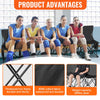 VEVOR Portable Folding Bench, 6 Seat Foldable Soccer Bench with Side Pockets and Carrying Bag, Lightweight Sideline Seating with Back Rest for Football, Baseball, Camping, Outdoor Events, Black