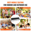 VEVOR Portable Folding Bench, 6 Seat Foldable Soccer Bench with Side Pockets and Carrying Bag, Lightweight Sideline Seating with Back Rest for Football, Baseball, Camping, Outdoor Events, Black