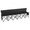 VEVOR Portable Folding Bench, 6 Seat Foldable Soccer Bench with Side Pockets and Carrying Bag, Lightweight Sideline Seating with Back Rest for Football, Baseball, Camping, Outdoor Events, Black