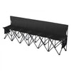 VEVOR Portable Folding Bench, 6 Seat Foldable Soccer Bench with Side Pockets and Carrying Bag, Lightweight Sideline Seating with Back Rest for Football, Baseball, Camping, Outdoor Events, Black