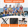 VEVOR Portable Folding Bench, 6 Seat Foldable Soccer Bench with Side Pockets and Carrying Bag, Lightweight 600D Oxford Fabric Sideline Seating, for Football, Baseball, Camping, Outdoor Events, Black