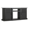 VEVOR TV Stand for TVs up to 65 inch, Modern Entertainment Center with Light Strip, Wooden TV Cabinet Storage with Glass Doors and Adjustable Shelves, Console Table for Living Room and Bedroom, Black