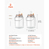 VEVOR 1 Gallon Glass Fermentation Jar, Wide Mouth Container Kit, 2-Pack, for Making Sauerkraut, Kimchi, Pickles and Vegetables, Glass Jars for Beginners with Airlocks, Latch Lids, and Silicone Rings
