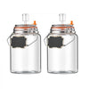 VEVOR 1 Gallon Glass Fermentation Jar, Wide Mouth Container Kit, 2-Pack, for Making Sauerkraut, Kimchi, Pickles and Vegetables, Glass Jars for Beginners with Airlocks, Latch Lids, and Silicone Rings