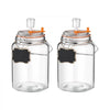 VEVOR 1 Gallon Glass Fermentation Jar, Wide Mouth Container Kit, 2-Pack, for Making Sauerkraut, Kimchi, Pickles and Vegetables, Glass Jars for Beginners with Airlocks, Latch Lids, and Silicone Rings
