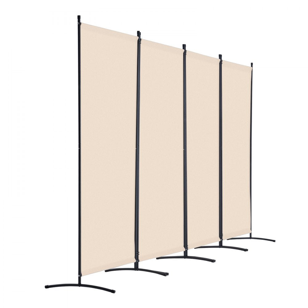 VEVOR Room Divider, 4 Panel Room Divider, Folding Privacy Screen and Portable Partition Divider for Room Separation, Freestanding Room Partitions for Office, Bedroom, Study, Beige