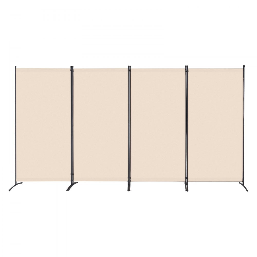 VEVOR Room Divider, 4 Panel Room Divider, Folding Privacy Screen and Portable Partition Divider for Room Separation, Freestanding Room Partitions for Office, Bedroom, Study, Beige