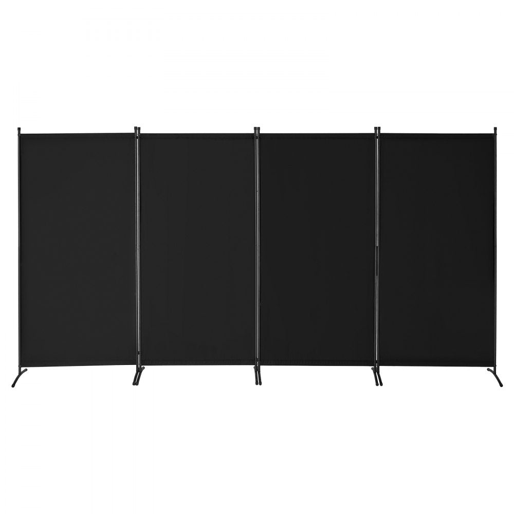 VEVOR Room Divider, 4 Panel Room Divider, Folding Privacy Screen and Portable Partition Divider for Room Separation, Freestanding Room Partitions for Office, Bedroom, Study, Black