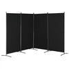 VEVOR Room Divider, 4 Panel Room Divider, Folding Privacy Screen and Portable Partition Divider for Room Separation, Freestanding Room Partitions for Office, Bedroom, Study, Black