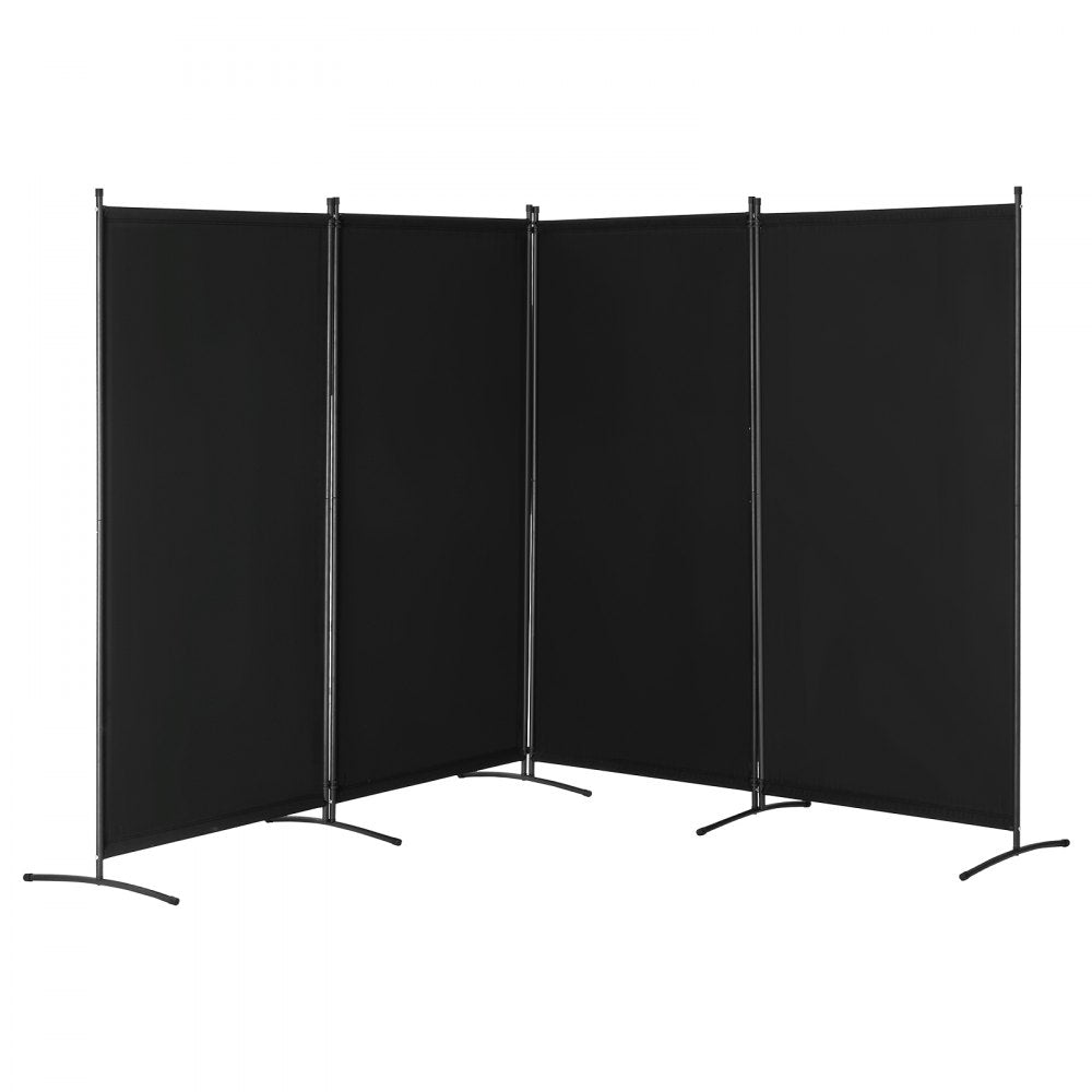 VEVOR Room Divider, 4 Panel Room Divider, Folding Privacy Screen and Portable Partition Divider for Room Separation, Freestanding Room Partitions for Office, Bedroom, Study, Black