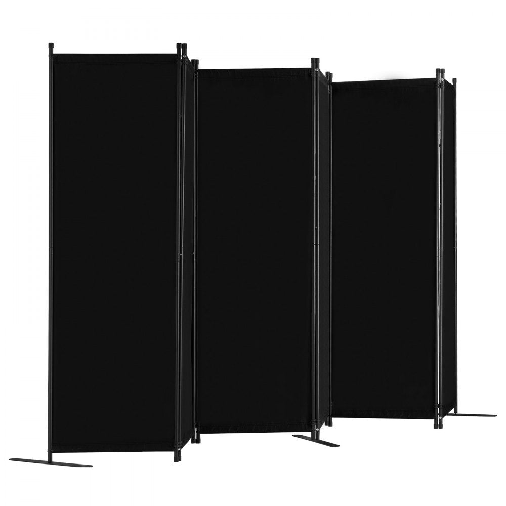 VEVOR Room Divider, 6 Panel Room Divider, Folding Privacy Screen and Portable Partition Divider for Room Separation, Freestanding Room Partitions for Office, Bedroom, Study, Black