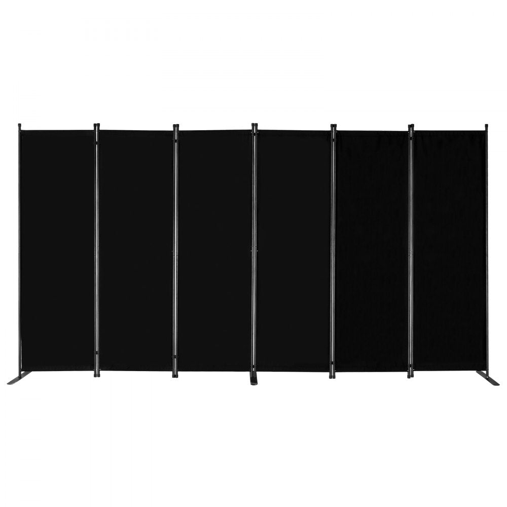 VEVOR Room Divider, 6 Panel Room Divider, Folding Privacy Screen and Portable Partition Divider for Room Separation, Freestanding Room Partitions for Office, Bedroom, Study, Black