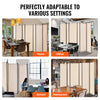 VEVOR Room Divider, 6 Panel Room Divider, Folding Privacy Screen and Portable Partition Divider for Room Separation, Freestanding Room Partitions for Office, Bedroom, Study, Beige
