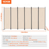 VEVOR Room Divider, 6 Panel Room Divider, Folding Privacy Screen and Portable Partition Divider for Room Separation, Freestanding Room Partitions for Office, Bedroom, Study, Beige