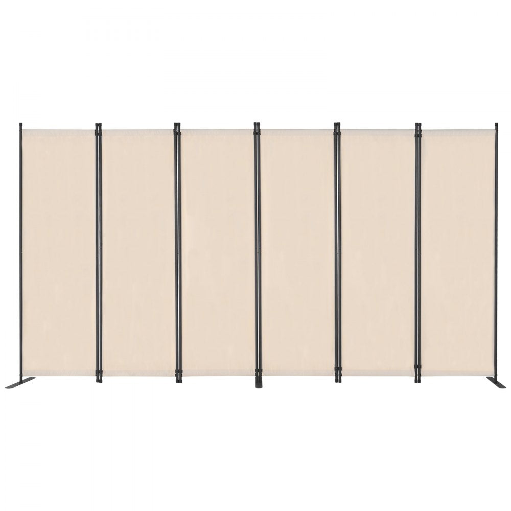 VEVOR Room Divider, 6 Panel Room Divider, Folding Privacy Screen and Portable Partition Divider for Room Separation, Freestanding Room Partitions for Office, Bedroom, Study, Beige