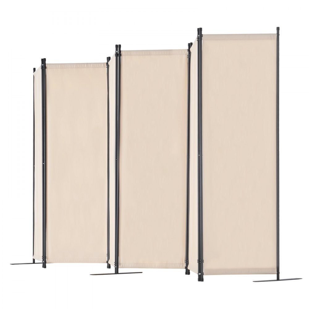 VEVOR Room Divider, 6 Panel Room Divider, Folding Privacy Screen and Portable Partition Divider for Room Separation, Freestanding Room Partitions for Office, Bedroom, Study, Beige