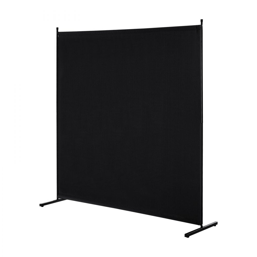 VEVOR Room Divider, Single Panel Room Divider, 6FT Privacy Screen Indoor, Partition Divider for Room Separation, Freestanding Room Divider Panel for Office, Bedroom, Black