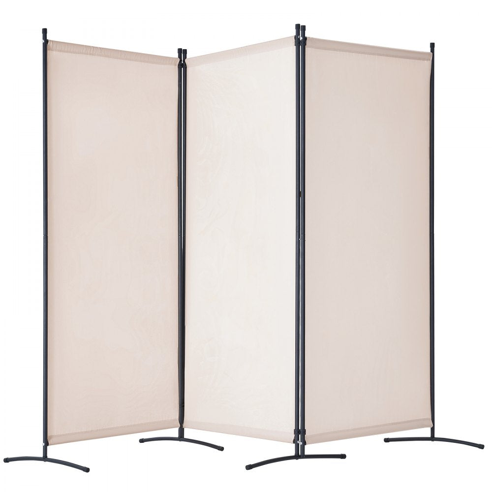 VEVOR Room Divider, 3 Panel Room Divider, Folding Privacy Screen and Portable Partition Divider for Room Separation, Freestanding Room Partitions for Office, Bedroom, Study, Beige