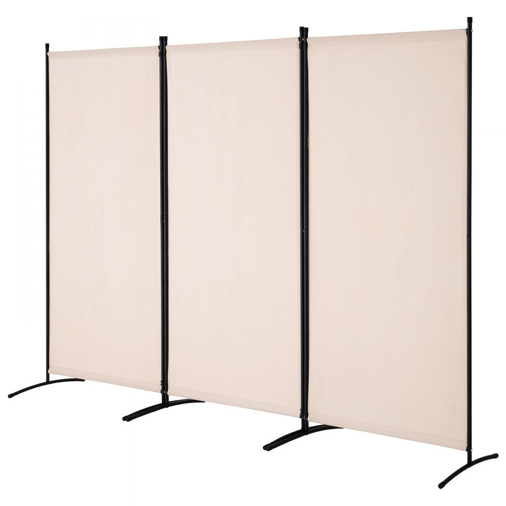 VEVOR Room Divider, 3 Panel Room Divider, Folding Privacy Screen and Portable Partition Divider for Room Separation, Freestanding Room Partitions for Office, Bedroom, Study, Beige