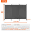 VEVOR Room Divider, 3 Panel Room Divider, Folding Privacy Screen and Portable Partition Divider for Room Separation, Freestanding Room Partitions for Office, Bedroom, Study, Grey