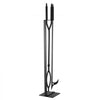 VEVOR Fireplace Tool Set, 3 PCS Fire Tool Set and Holder with Stand, Tongs, Fire Place Poker, Wrought Iron Fireplace Accessories for Campfire Backyard Bonfire Indoor/Outdoor, Black