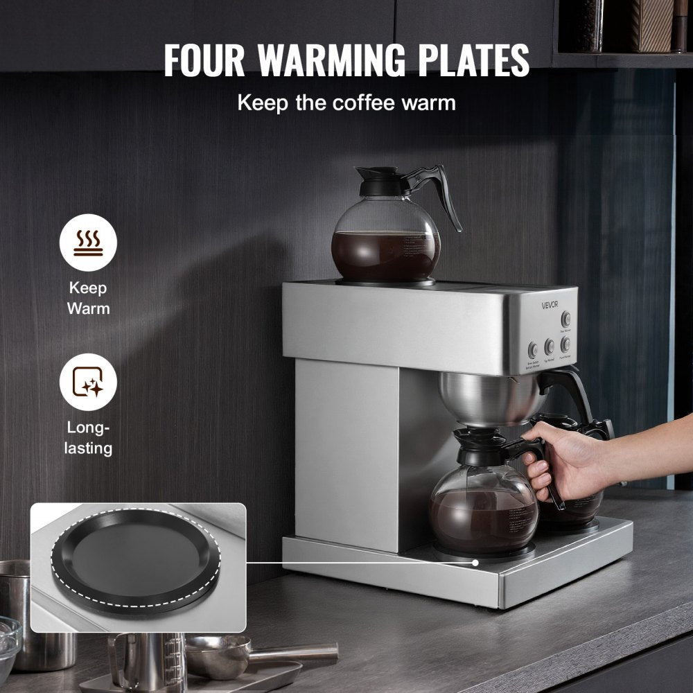 Four warming plates - keep coffee warm