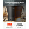 VEVOR Ash Bucket, 4 PCS with Lid, Shovel, Broom and Gloves, Metal Fireplace Charcoal Bucket and Ash Can, 2.6 GAL Large Capacity for Fireplace, Fire Pits, Wood Burning Stoves, Indoor and Outdoor