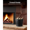 VEVOR Ash Bucket, 4 PCS with Lid, Shovel, Broom and Gloves, Metal Fireplace Charcoal Bucket and Ash Can, 2.6 GAL Large Capacity for Fireplace, Fire Pits, Wood Burning Stoves, Indoor and Outdoor