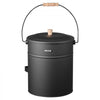 VEVOR Ash Bucket, 4 PCS with Lid, Shovel, Broom and Gloves, Metal Fireplace Charcoal Bucket and Ash Can, 4 GAL Large Capacity for Fireplace, Fire Pits, Wood Burning Stoves, Indoor and Outdoor