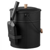 VEVOR Ash Bucket, 4 PCS with Lid, Shovel, Broom and Gloves, Metal Fireplace Charcoal Bucket and Ash Can, 4 GAL Large Capacity for Fireplace, Fire Pits, Wood Burning Stoves, Indoor and Outdoor