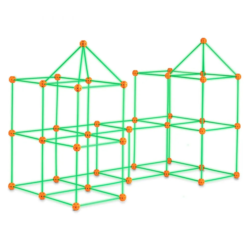 VEVOR Fort Building Kit for Kids, 140PCS Glow in The Dark STEM Building Toys, Educational Gift for 4 5 6 7 8+ Year Old Boys & Girls Indoor Outdoor Play Tent Construction Toys with 96 Rods and 44 Balls