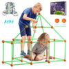 VEVOR Fort Building Kit for Kids, 85PCS Glow in The Dark STEM Building Toys, Educational Gift for 4 5 6 7 8+ Year Old Boys & Girls, Indoor Outdoor Play Tent Construction Toys with 55 Rods and 30 Balls