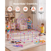 VEVOR Fort Building Kit for Kids, 140 PCS Creative STEM Construction Toys, for 4 5 6 7 8+ Year Old Boys Girls, Upgraded Balls, Ring & Ball Toss, Educational Activity, Indoor Outdoor Play, Storage Bag