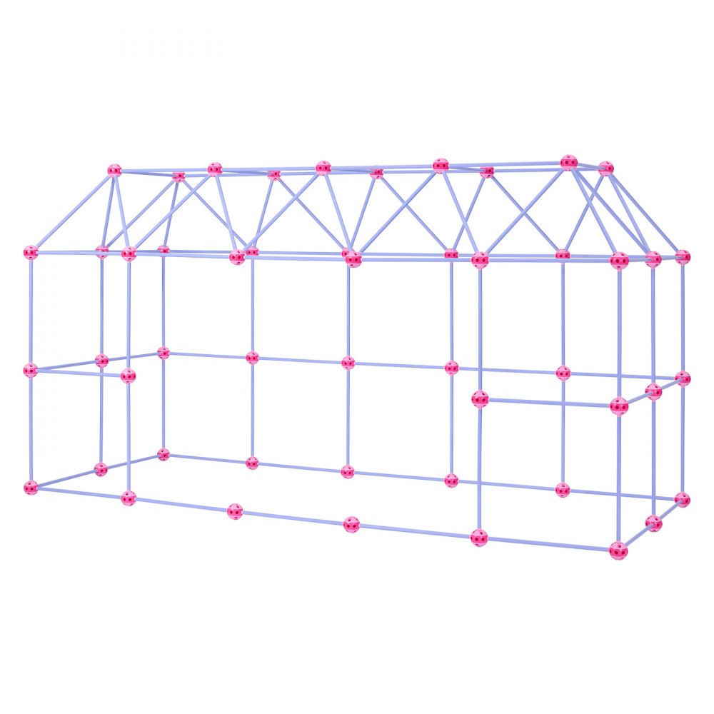 VEVOR Fort Building Kit for Kids, 140 PCS Creative STEM Construction Toys, for 4 5 6 7 8+ Year Old Boys Girls, Upgraded Balls, Ring & Ball Toss, Educational Activity, Indoor Outdoor Play, Storage Bag