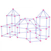 VEVOR Fort Building Kit for Kids, 140 PCS Creative STEM Construction Toys, for 4 5 6 7 8+ Year Old Boys Girls, Upgraded Balls, Ring & Ball Toss, Educational Activity, Indoor Outdoor Play, Storage Bag