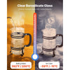 VEVOR French Press Coffee Maker, 34 Ounce 1 Liter Borosilicate Glass Coffee Press Tea Maker with Stainless Steel Filter, Large Glass French Presses Cold Brew for Camping Travel Home Kitchen, Silver