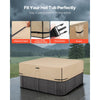 VEVOR Outdoor Hot Tub Cover, 90 x 90 x 20 Inch Weatherproof and Waterproof Hot Tub Cover Protector, 600D Heavy Duty Oxford Fabric and 950N Tearing Strength, Square Spa Covers for Hottub, Brown