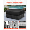 VEVOR Outdoor Hot Tub Cover, 93 x 93 x 20 Inch Weatherproof and Waterproof Hot Tub Cover Protector, 600D Heavy Duty Oxford Fabric and 950N Tearing Strength, Square Spa Covers for Hottub, Black