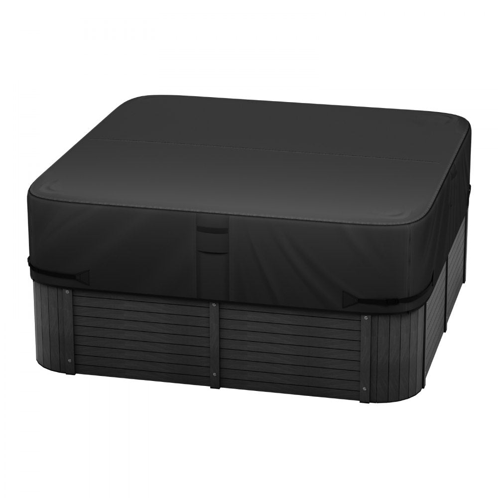 VEVOR Outdoor Hot Tub Cover, 93 x 93 x 20 Inch Weatherproof and Waterproof Hot Tub Cover Protector, 600D Heavy Duty Oxford Fabric and 950N Tearing Strength, Square Spa Covers for Hottub, Black