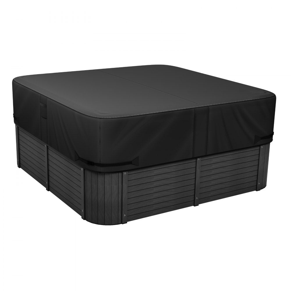 VEVOR Outdoor Hot Tub Cover, 93 x 93 x 20 Inch Weatherproof and Waterproof Hot Tub Cover Protector, 600D Heavy Duty Oxford Fabric and 950N Tearing Strength, Square Spa Covers for Hottub, Black