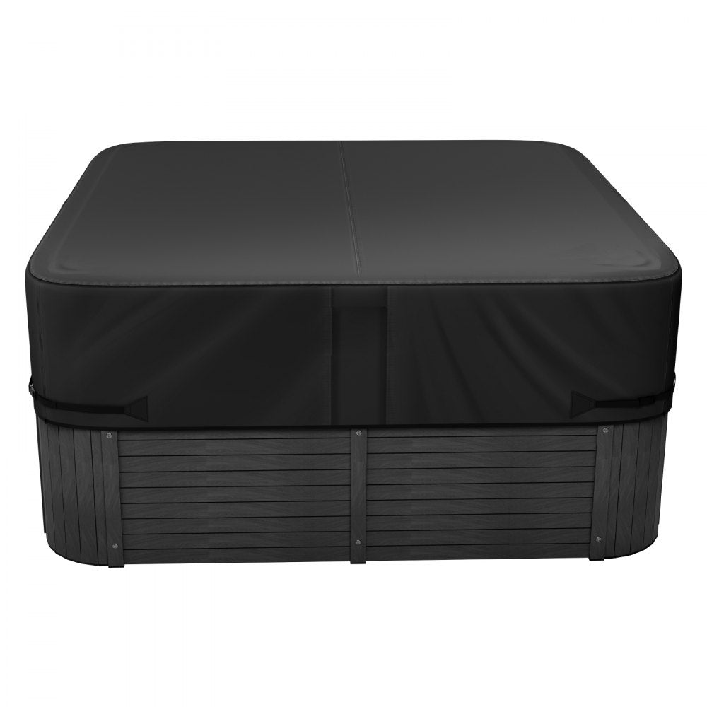 VEVOR Outdoor Hot Tub Cover, 93 x 93 x 20 Inch Weatherproof and Waterproof Hot Tub Cover Protector, 600D Heavy Duty Oxford Fabric and 950N Tearing Strength, Square Spa Covers for Hottub, Black