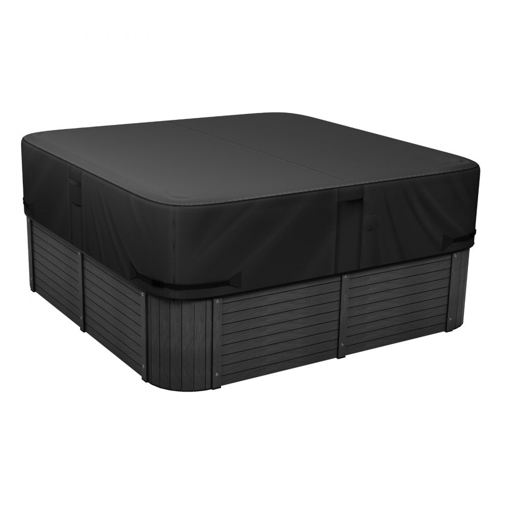 VEVOR Outdoor Hot Tub Cover, 85 x 85 x 20 Inch Weatherproof and Waterproof Hot Tub Cover Protector, 600D Heavy Duty Oxford Fabric and 950N Tearing Strength, Square Spa Covers for Hottub, Black