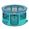 VEVOR Foldable Pet Playpen, 44'' x 44'' x 24'' Portable Dog Playpen, Crate Kennel for Puppy, Dog, Cat, Waterproof 600D Oxford Cloth, Removable Zipper, for Indoor Outdoor Travel Camping (Round, L)