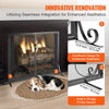 VEVOR Fireplace Screen 1 Panel with Door, Sturdy Iron Mesh Fireplace Screen, 39"(L) x31.6"(H) Spark Guard Cover, Simple Installation, Free Standing Fire Fence Grate for Living Room Home Decor Vintage