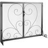 VEVOR Fireplace Screen 1 Panel with Door, Sturdy Iron Mesh Fireplace Screen, 39"(L) x31.6"(H) Spark Guard Cover, Simple Installation, Free Standing Fire Fence Grate for Living Room Home Decor Vintage
