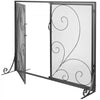 VEVOR Fireplace Screen 1 Panel with Door, Sturdy Iron Mesh Fireplace Screen, 39"(L) x31.6"(H) Spark Guard Cover, Simple Installation, Free Standing Fire Fence Grate for Living Room Home Decor Vintage