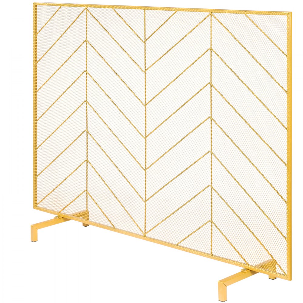 VEVOR Fireplace Screen Single Panel, Sturdy Iron Mesh Fireplace Screen, 38.6"(L) x29.8"(H) Spark Guard Cover, Simple Installation, Free Standing Fire Fence Grate for Living Room Home Decor Modern