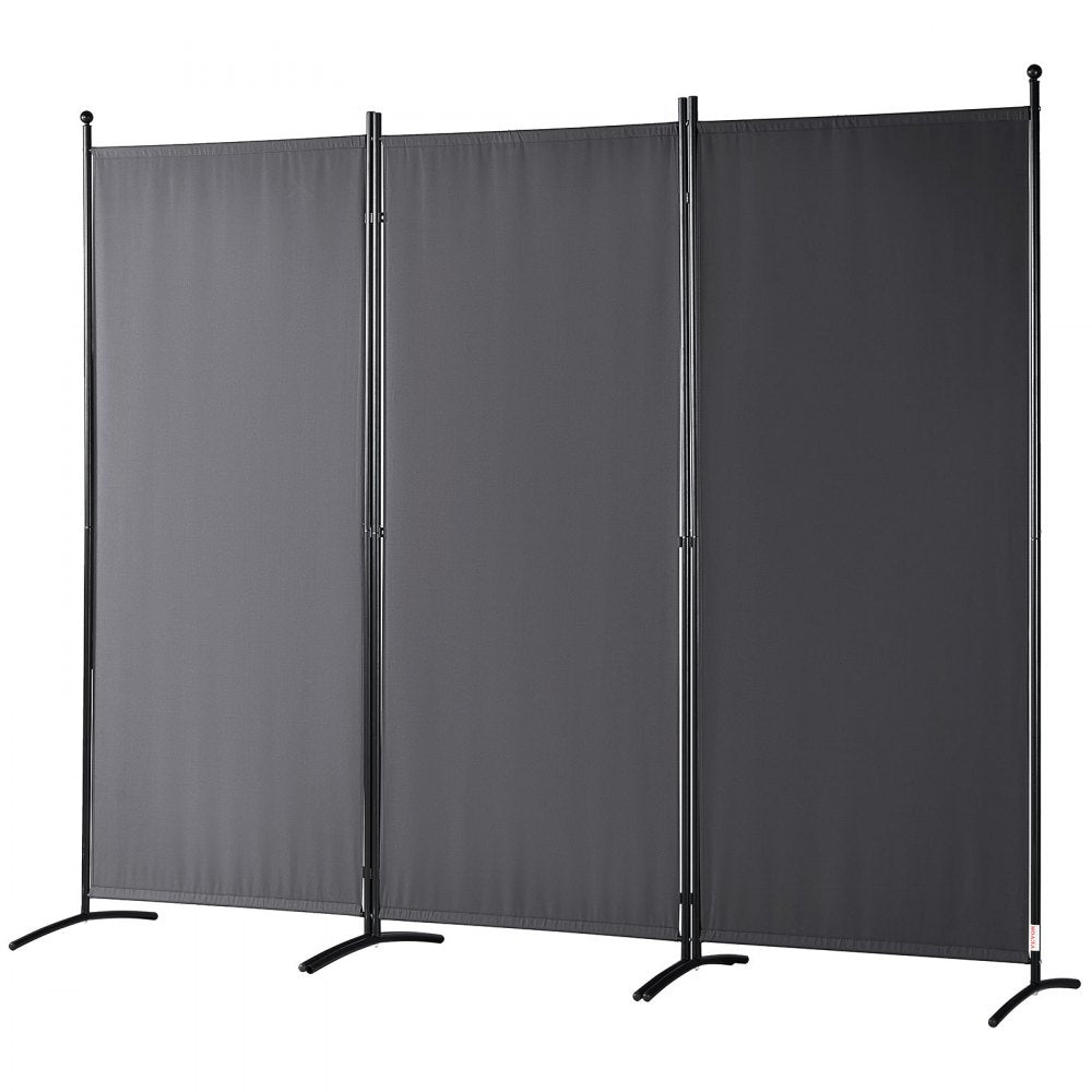 VEVOR Room Divider, 6.1 ft Room Dividers and Folding Privacy Screens (3-panel), Fabric Partition Room Dividers for Office, Bedroom, Dining Room, Study, Freestanding, Dark Gray
