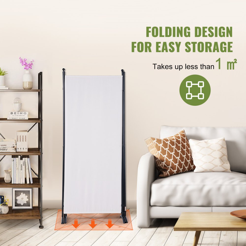 VEVOR Room Divider, 6.1 ft Room Dividers and Folding Privacy Screens (3-panel), Fabric Partition Room Dividers for Office, Bedroom, Dining Room, Study, Freestanding, White